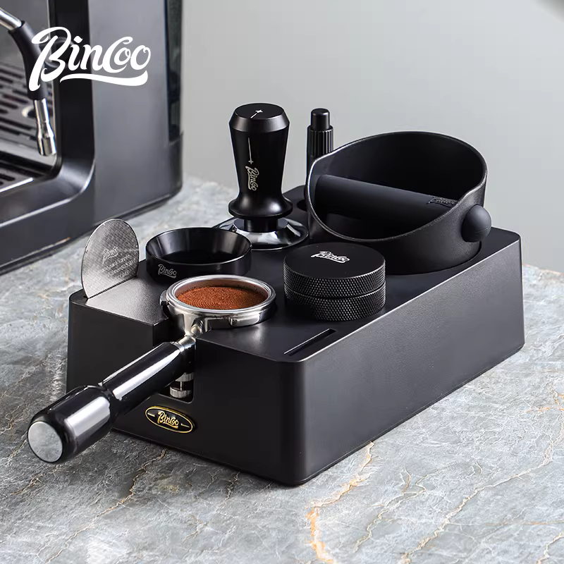 Bộ dụng cụ pha cà phê Bincoo: đế đập cà phê, hộp đựng bã cà phê, máy pha cà phê, dụng cụ đập cà phê, giá đỡ tay cầm
