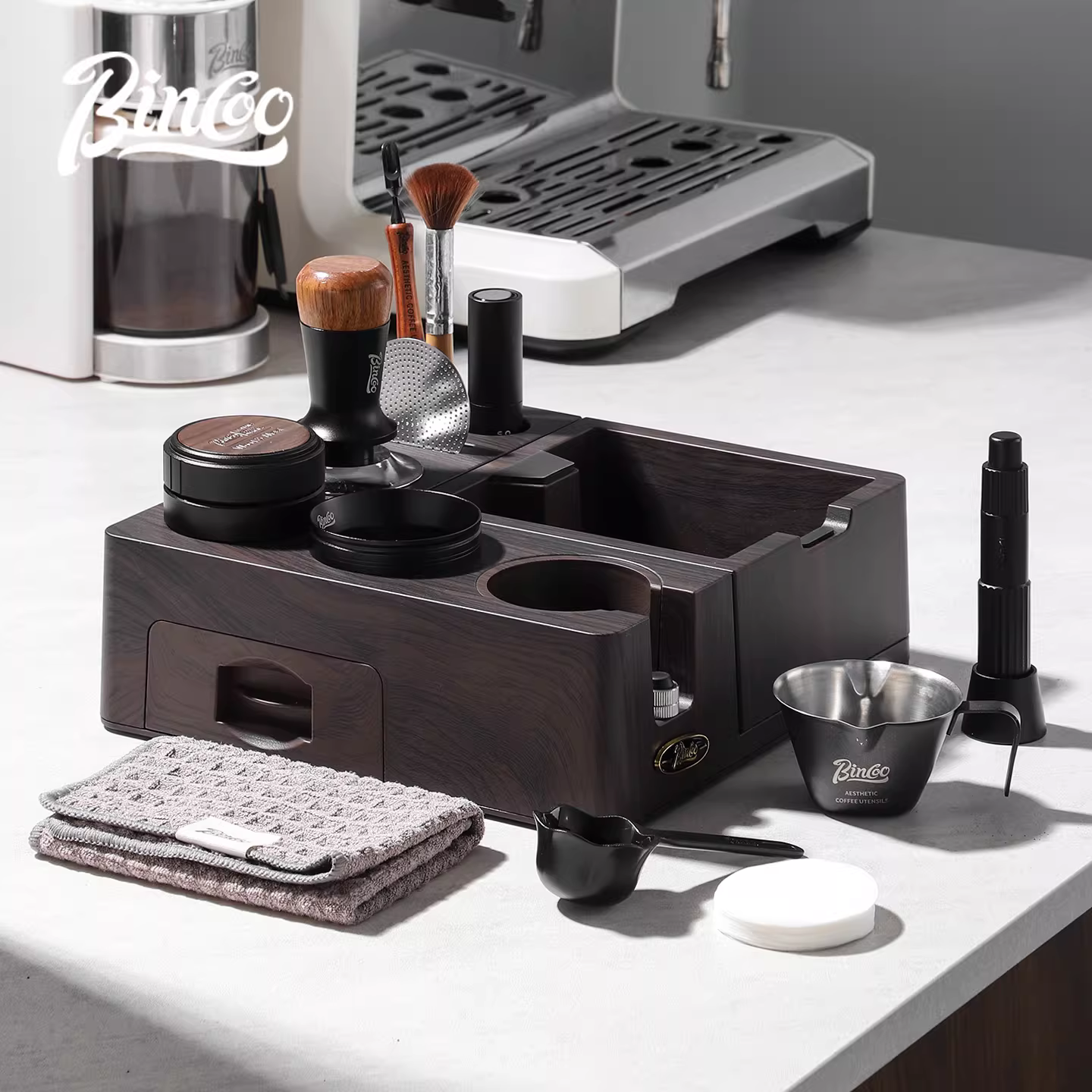 Giá đỡ, tay cầm, đế giữ dụng cụ ép cà phê Bincoo 51/58mm, dụng cụ bảo quản dụng cụ ép cà phê espresso