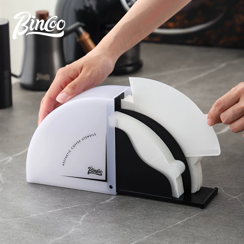 Hộp đựng giấy lọc cà phê thủ công Bincoo V60, giá đỡ giấy lọc hình quạt V02, hộp đựng đa năng hình bánh ngọt, hộp đựng chống bụi