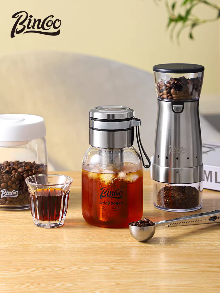 Bình pha cà phê lạnh bằng kính Bincoo, bộ lọc bằng thép không gỉ, cốc pha cà phê lạnh, bình pha cà phê lạnh, ấm pha trà trái cây lạnh