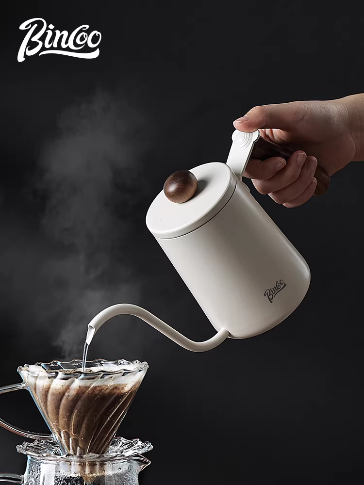 Bincoo chia sẻ ấm pha cà phê thủ công, cốc lọc cà phê, ấm miệng nhỏ, dụng cụ pha cà phê gia dụng, ấm đun nước có vòi dài treo tai.