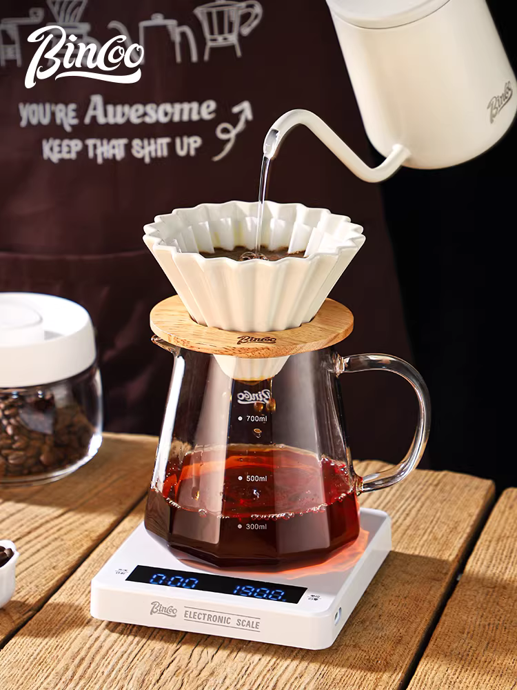 Bộ dụng cụ pha cà phê Bincoo Pour-over, cốc lọc, bình chia cà phê, bộ dụng cụ pha cà phê bằng gốm v 40% off Phễu lọc giấy
