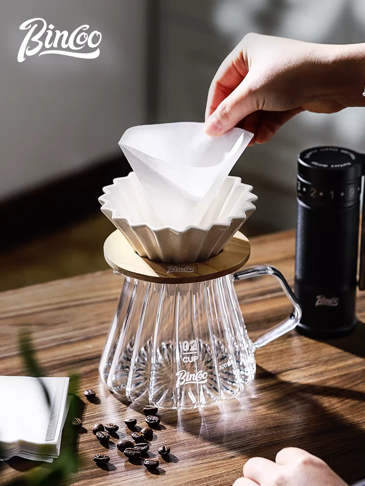 Bộ ấm pha cà phê thủ công Bincoo, dụng cụ pha cà phê, bộ lọc, bộ hoàn chỉnh, máy xay cầm tay, ấm chia sẻ, máy pha cà phê quay tay gia đình