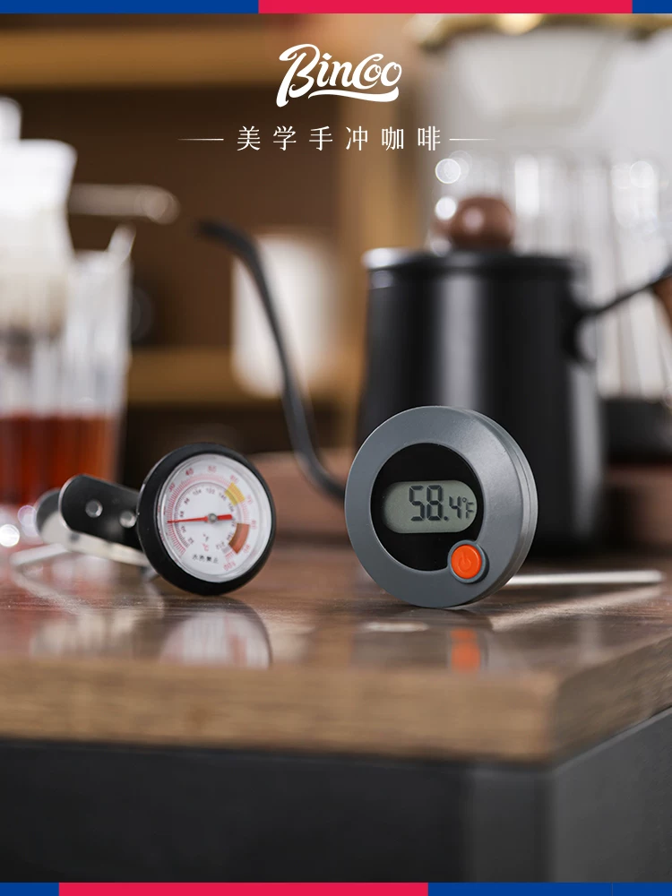 Nhiệt kế cà phê Bincoo dành cho quầy bar, nhiệt kế tạo bọt sữa, đồng hồ đo nhiệt độ hiển thị kỹ thuật số cho cà phê pha thủ công, chuyên dụng cho bình tạo bọt latte.