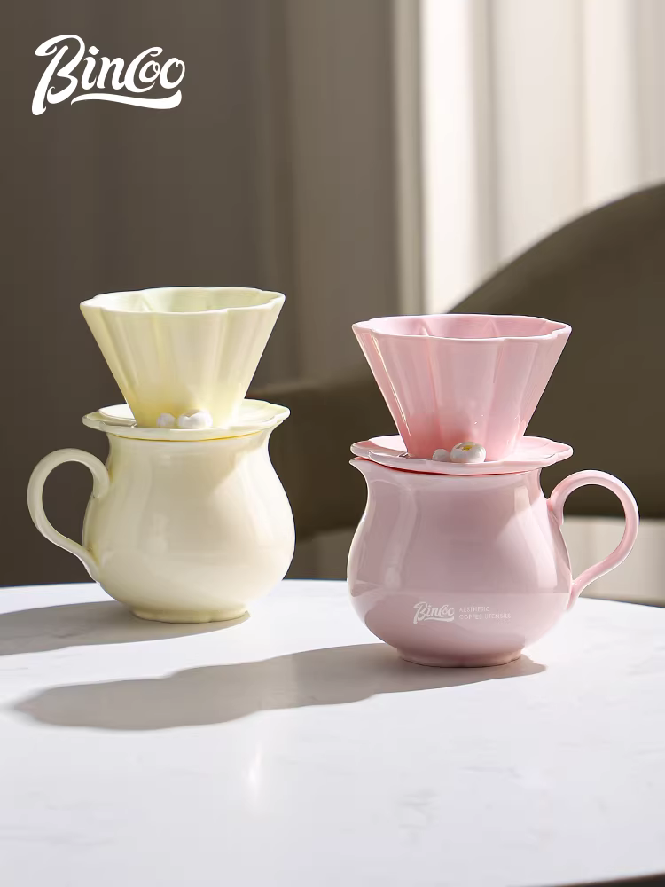 Bộ dụng cụ pha cà phê thủ công Bincoo, ấm pha cà phê chia sẻ, bộ lọc gốm sứ thủ công cao cấp, dùng cho gia đình
