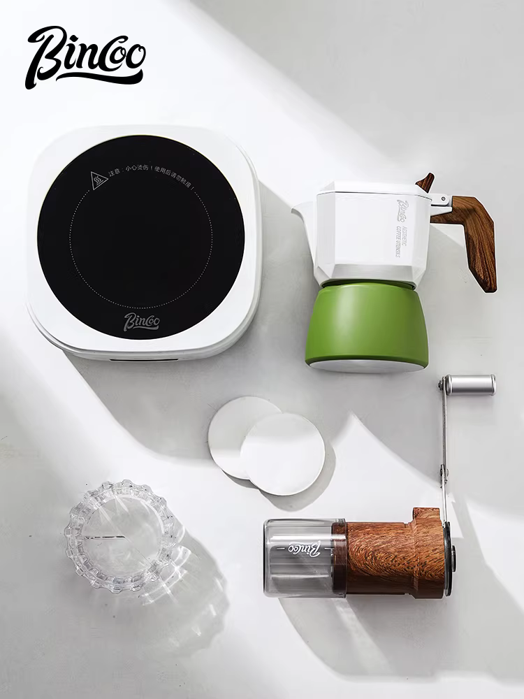 Bộ pha cà phê Moka Pot kiểu Ý BinCoo Bird Double Valve, máy pha cà phê thủ công nhỏ gọn dùng tại nhà