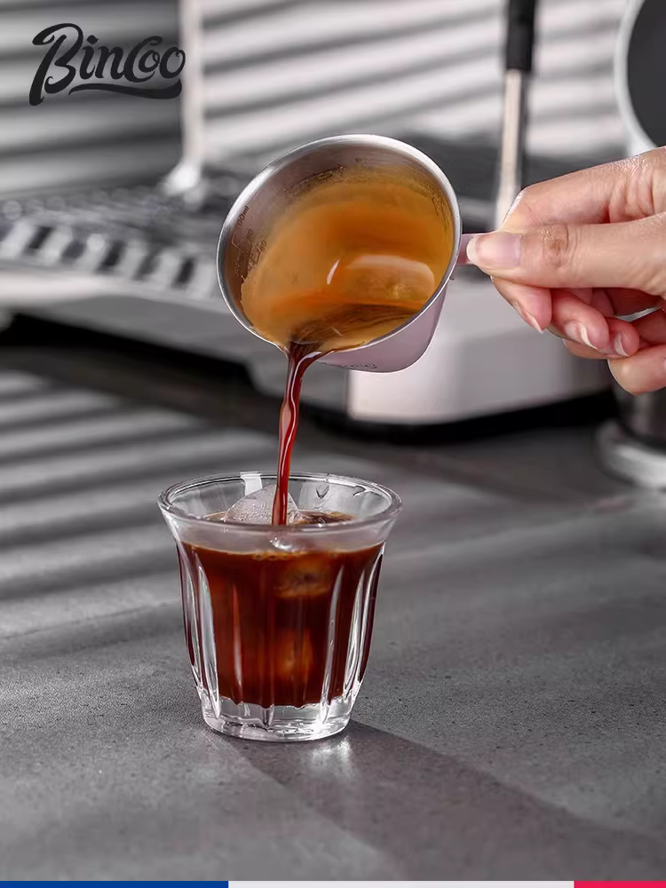 Cốc pha cà phê Bincoo bằng thép không gỉ, cốc đong espresso, cốc ounce cho máy pha cà phê, bình sữa 100ml