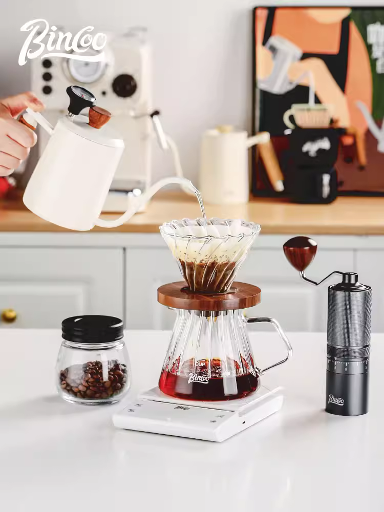 Bộ ấm pha cà phê thủ công Bincoo, máy xay cà phê cầm tay, thiết bị quay tay, bộ chia sẻ đầy đủ dụng cụ, thiết bị pha cà phê thủ công