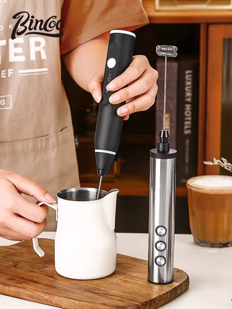 Cốc tạo bọt sữa bằng thép không gỉ Bincoo, vòi nhọn, dung tích 450/600ml, chuyên dụng cho latte art