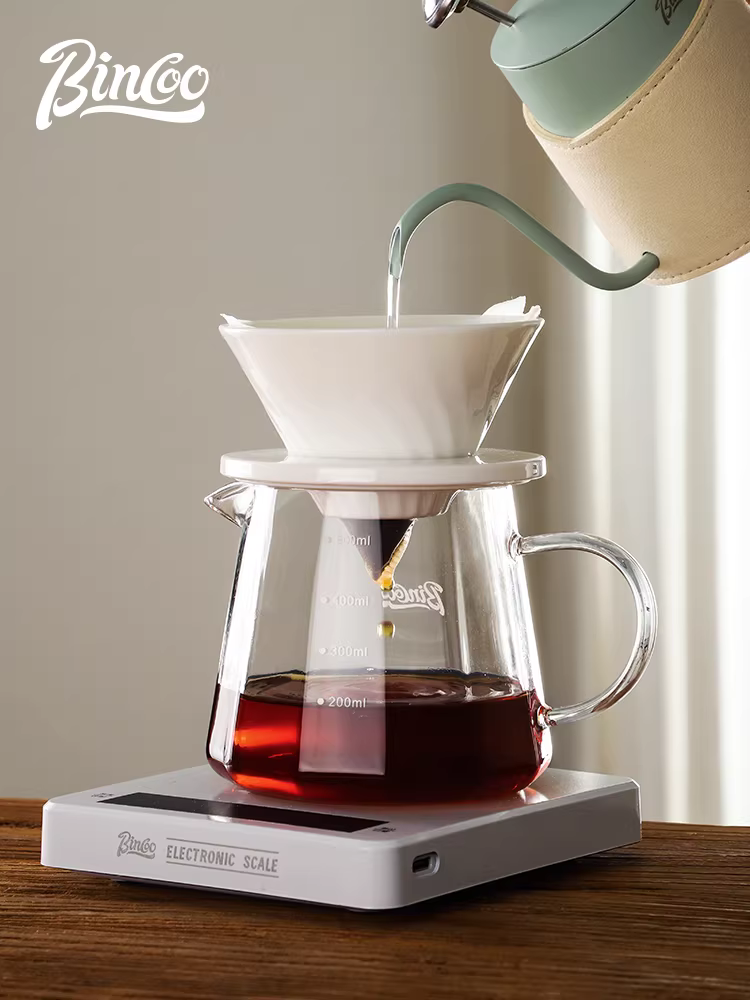 Bộ pha cà phê Pour-over Bincoo, cốc lọc gốm, bộ lọc chiết xuất, bình rót cà phê, bình chia sẻ bằng thủy tinh, dụng cụ pha cà phê