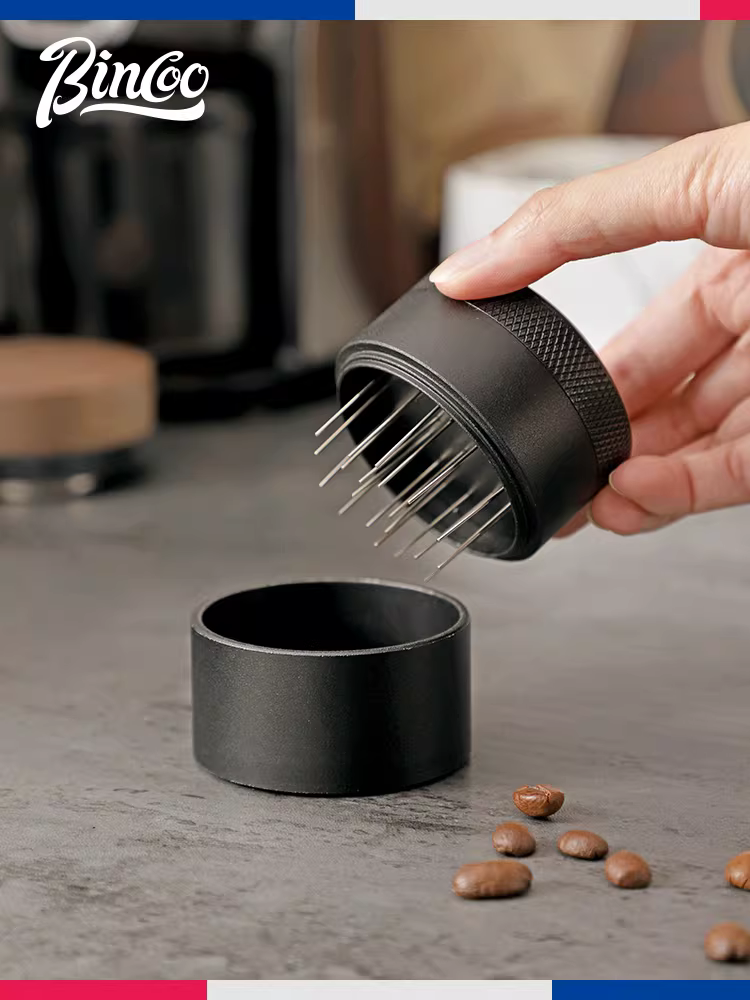 Kim phân phối cà phê Bincoo, loại quay, có thể điều chỉnh độ cao, dụng cụ phân phối dạng kim, phân tán đều bột rời và làm tan cục tụ.