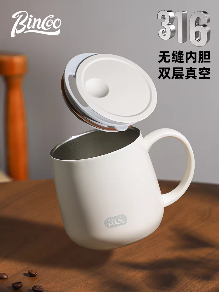 Cốc inox Bincoo316 có nắp, cốc cà phê cách nhiệt, cốc nước, cốc nước văn phòng tại nhà, cốc trà