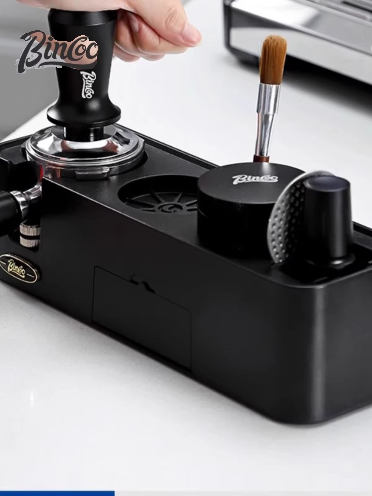 Bộ dụng cụ tamper Bincoo đa năng cho máy pha cà phê, dụng cụ phân phối 51/58mm, bộ dụng cụ pha cà phê ba món