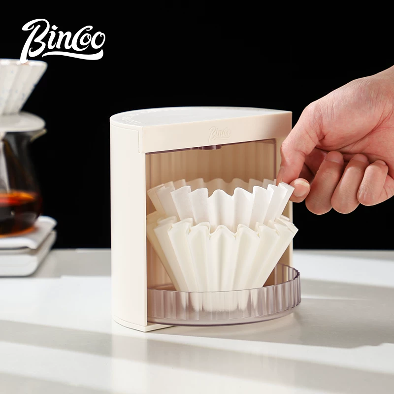 Hộp đựng giấy lọc cà phê thủ công Bincoo V60, giá đỡ giấy lọc hình quạt V02, hộp đựng đa năng hình bánh ngọt, hộp đựng chống bụi