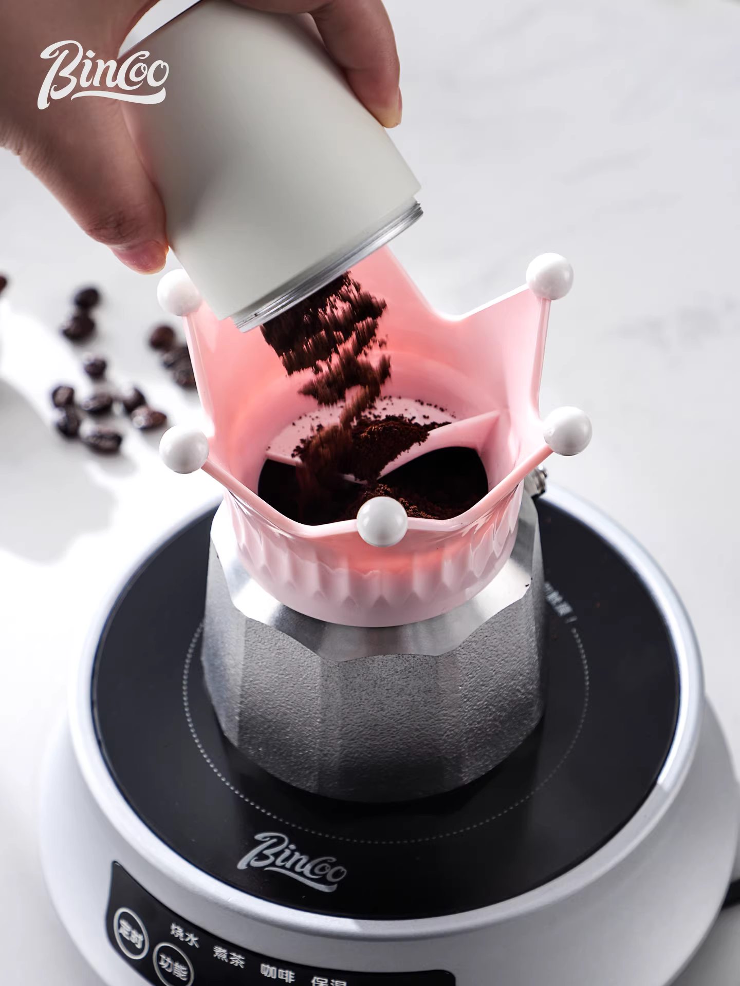 Phụ kiện phân phối bột cà phê Bincoo, dụng cụ chuyên dụng, dụng cụ ép bột, dụng cụ phân phối bột, phụ kiện thu bột, dụng cụ ép bột vào máy pha cà phê moka.