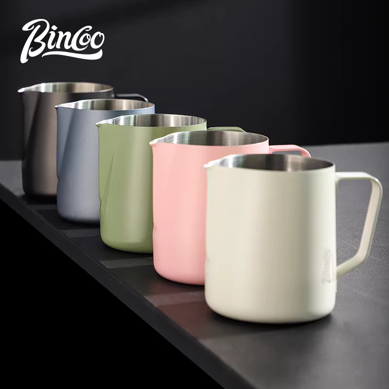 Bình pha cà phê latte art Bincoo có vòi nhọn, bình tạo bọt sữa chuyên nghiệp, dụng cụ tạo bọt sữa với phụ kiện tạo bọt sữa, thép không gỉ.