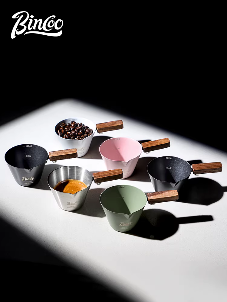 Cốc chiết xuất cà phê Bincoo, cốc đong bằng thép không gỉ, cốc ounce cho máy pha cà phê espresso, bình đựng sữa, cốc thu chất lỏng espresso