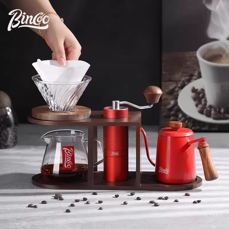 Bộ ấm pha cà phê thủ công Bincoo, máy pha cà phê xay tay, giá để đồ quay tay, bộ ấm pha cà phê thủ công hoàn chỉnh