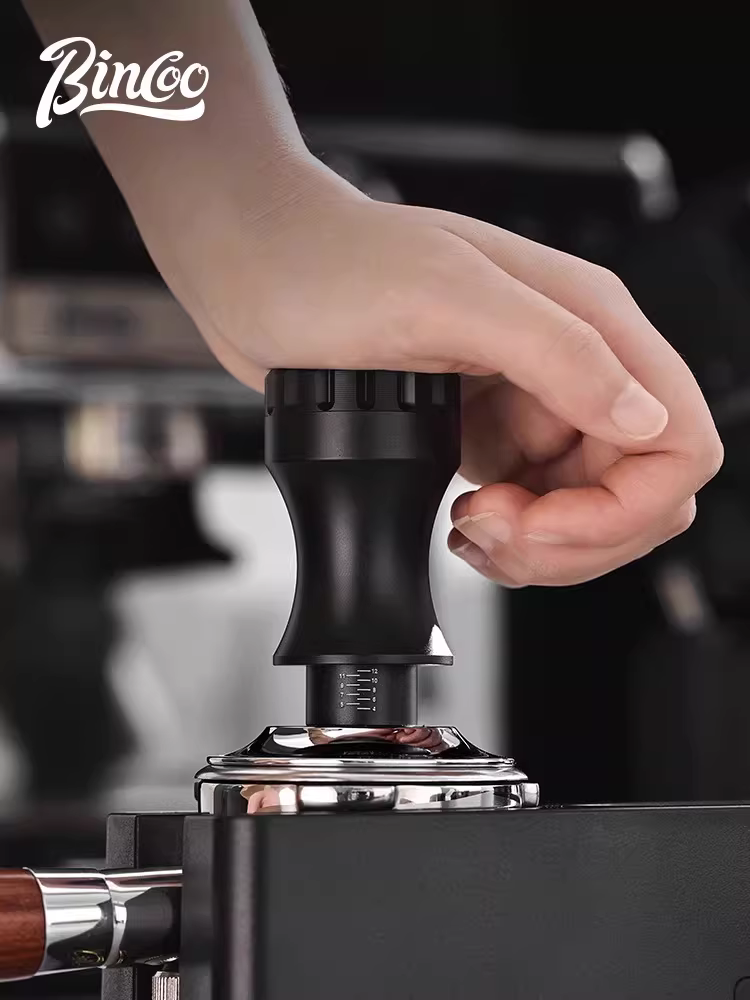 Bộ phân phối bột cà phê kiểu Ý Bincoo ba lớp bằng thép không gỉ, kèm dụng cụ đầm bột cà phê, kích thước 51/53/58mm