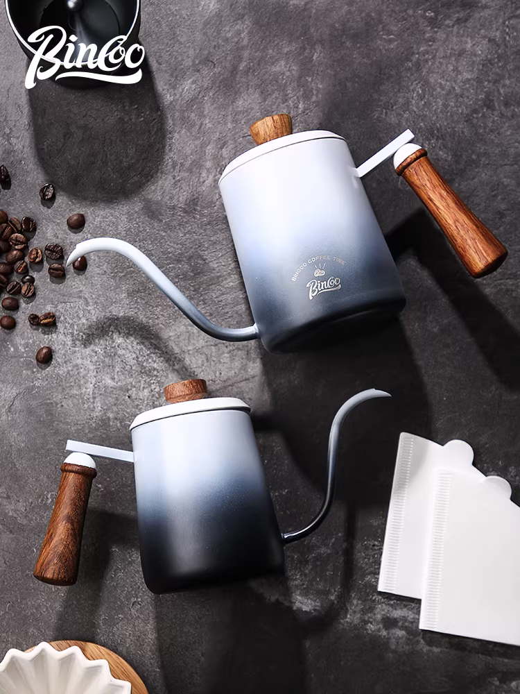 Bộ pha cà phê nhỏ gọn Bincoo Gradient, kiểu rót, miệng nhỏ, vòi dài, chất liệu thép không gỉ, dùng chia sẻ cà phê.
