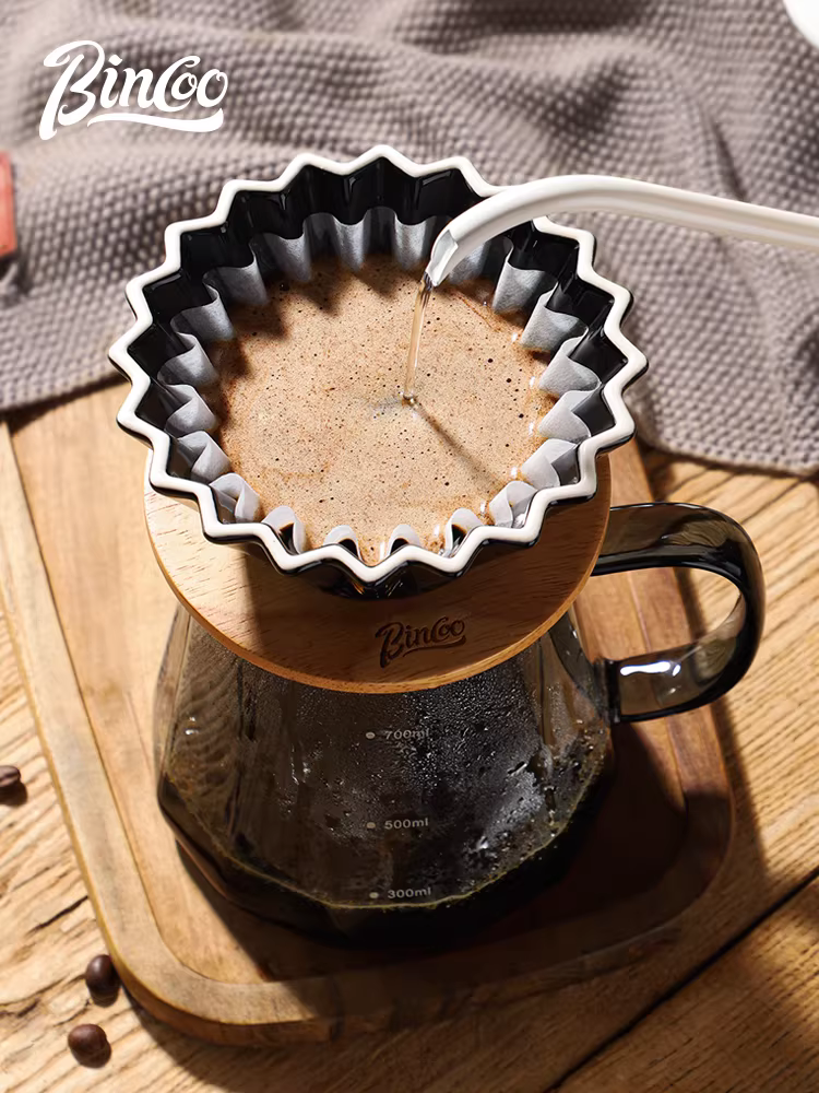 Bộ dụng cụ pha cà phê Bincoo Pour-over, cốc lọc, bình chia cà phê, bộ dụng cụ pha cà phê bằng gốm v 40% off Phễu lọc giấy