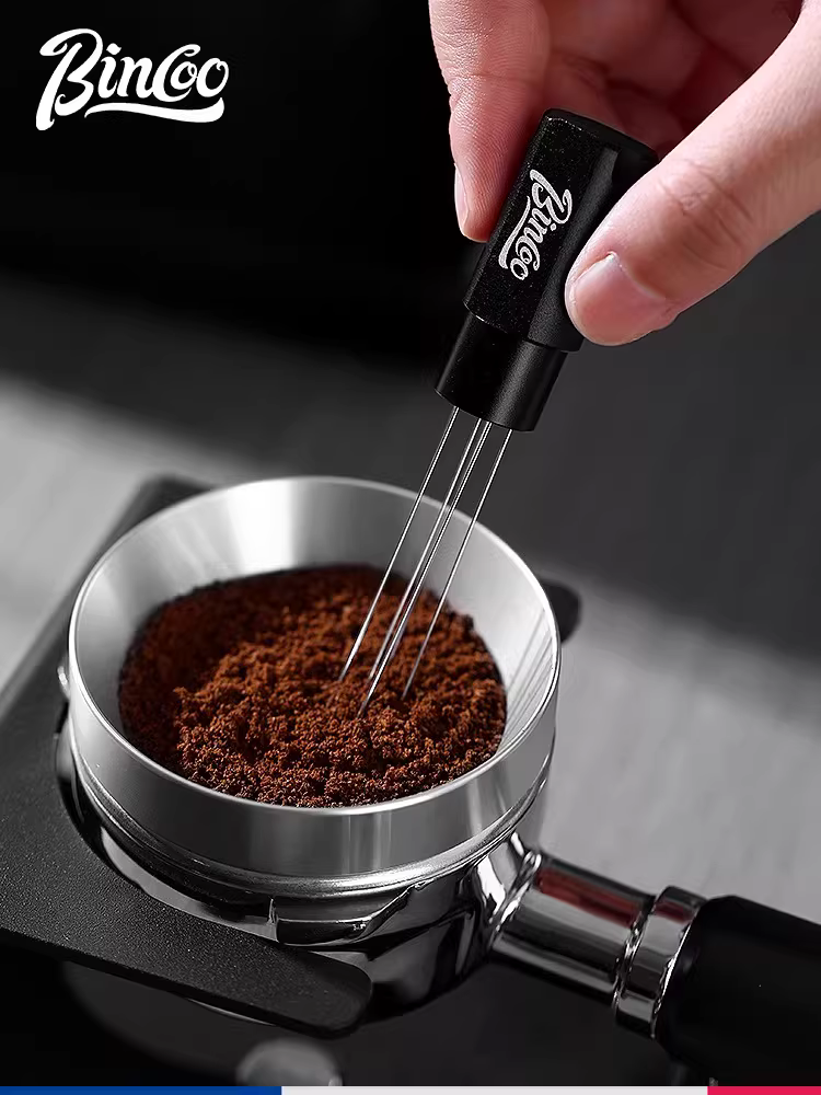 Kim phân phối bột cà phê từ tính Bincoo làm tan các cục bột và phân phối bột đều, kim phân phối bột cà phê espresso bằng hợp kim nhôm.