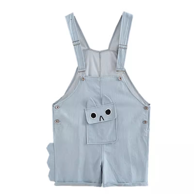 Quần short yếm nữ Dream Box 2024 kiểu mới mùa hè, túi hộp ba chiều, dáng thẳng, đa năng, rộng rãi