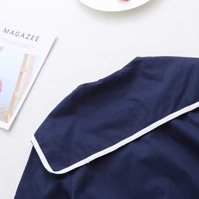 Dream Box 2023 Mùa Hè Phong Cách Mới Nghệ Thuật Tươi Mát Màu Cotton Đầm Nữ Cổ Thủy Thủ Chui Đầu Tay Ngắn Đầm Rộng