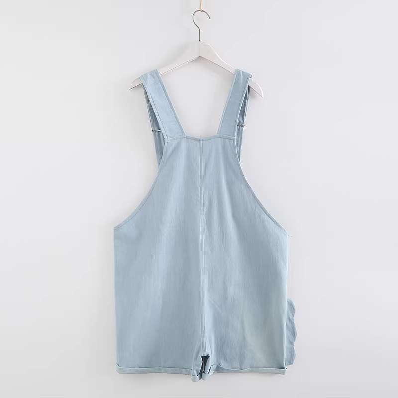 Quần short yếm nữ Dream Box 2024 kiểu mới mùa hè, túi hộp ba chiều, dáng thẳng, đa năng, rộng rãi