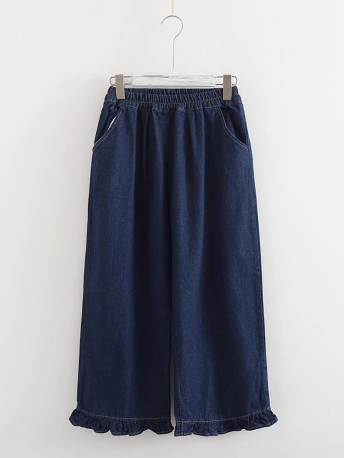 Quần jeans dáng rộng lưng cao, thiết kế xếp ly nghệ thuật, phối vải đa năng, kiểu dáng mới Xuân 2025, thương hiệu Dream Box