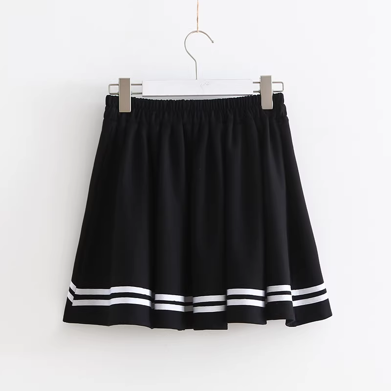 Dream Box 2023 Mùa Hè Mới Phong Cách Hải Quân Nhật Bản Váy Nữ Nghệ Thuật Tươi Mát Váy Chữ A Váy Ngắn Eo Co Giãn