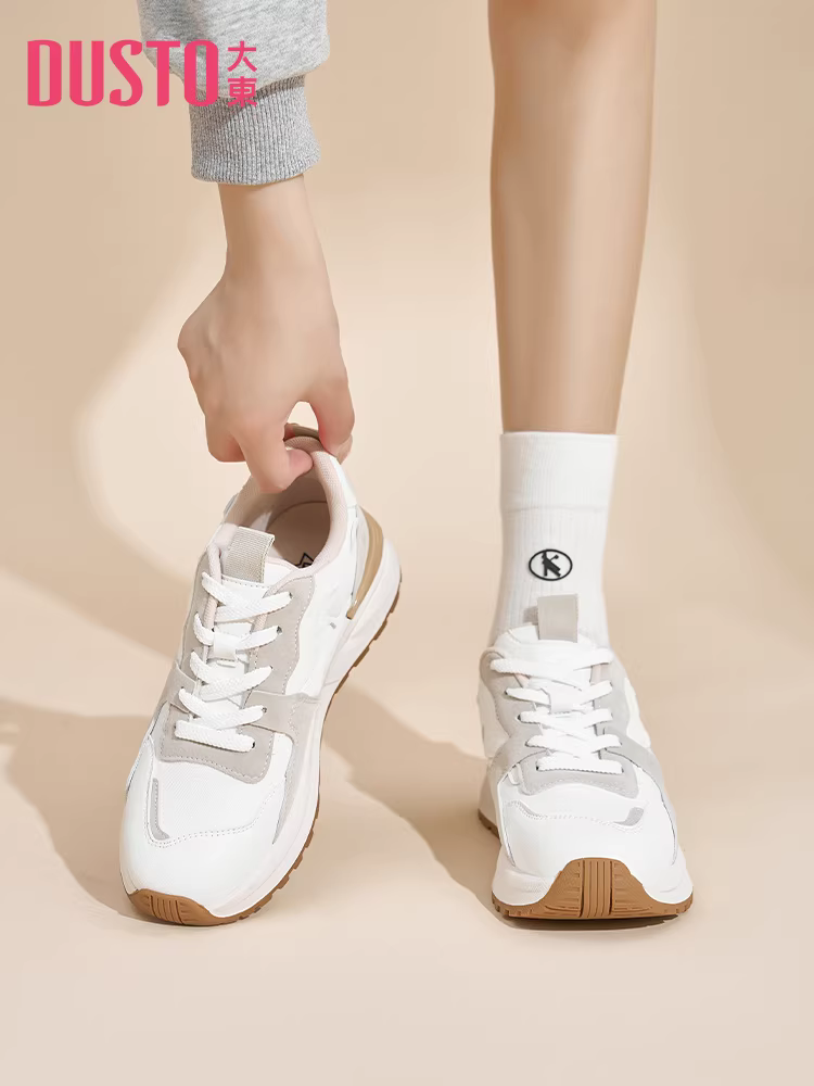 Giày Dadong Super Popular Forrest Gump dành cho nữ 2025 Giày mới mùa thu đông Giày đế dày tăng chiều cao Giày bố Giày thể thao nhẹ dành cho nữ