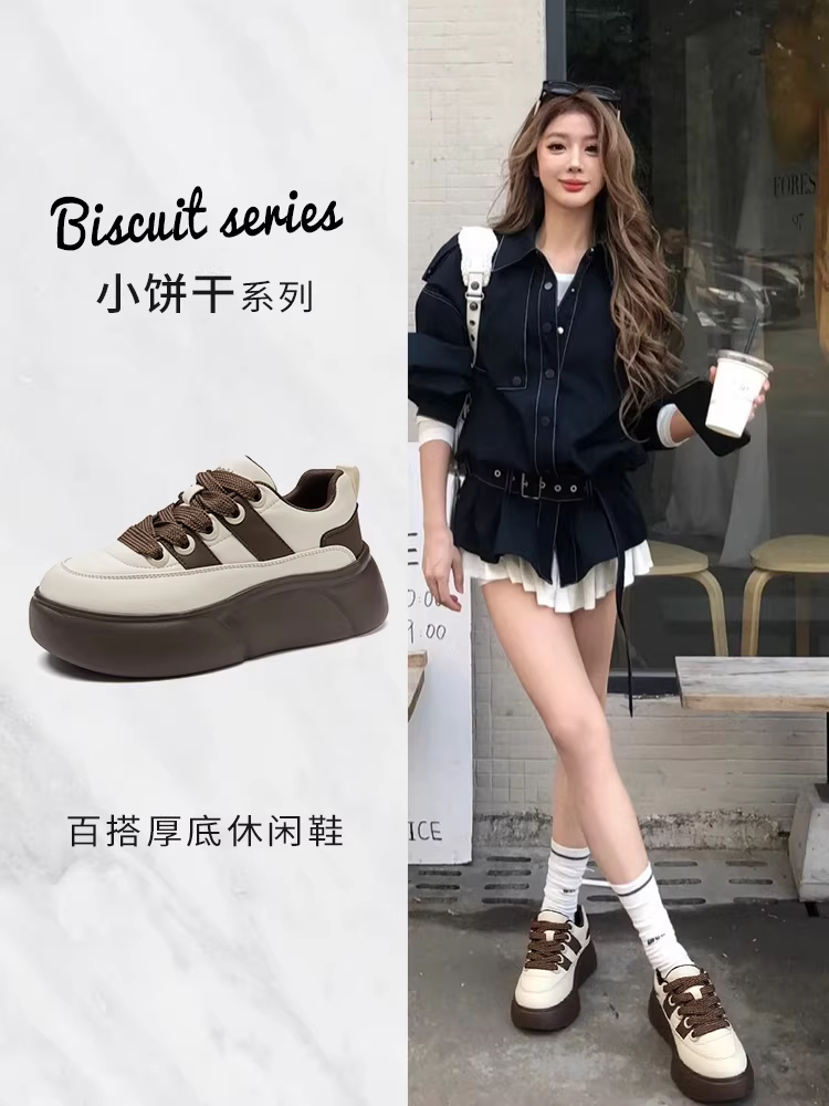 Giày thể thao nữ đế dày 2025 mẫu mới thu đông màu đen giày đế xuồng giày lười giày thường