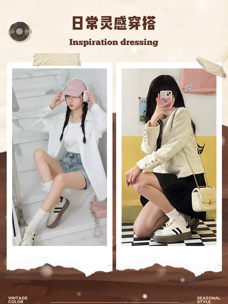 Giày nữ Dadong Dexun 2025 mẫu mới thu đông siêu hot, giày thể thao đa năng, giày nữ đế dày màu trắng, giày casual