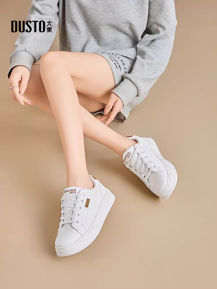 Giày thể thao Dadong nữ 2025 kiểu mới hot mùa thu đông, giày bệt trắng đế dày đa năng