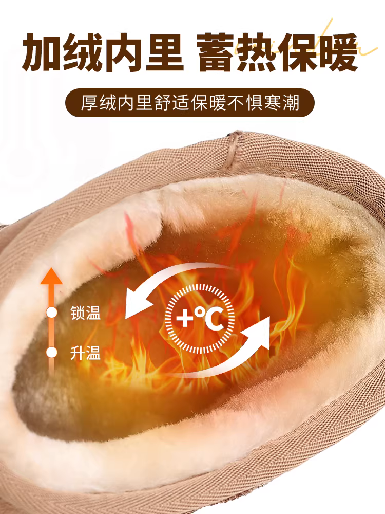 Giày bốt tuyết Dadong dành cho nữ 2025, mẫu mới mùa đông, đế dày chống trơn, lót bông giữ ấm, kiểu lười.