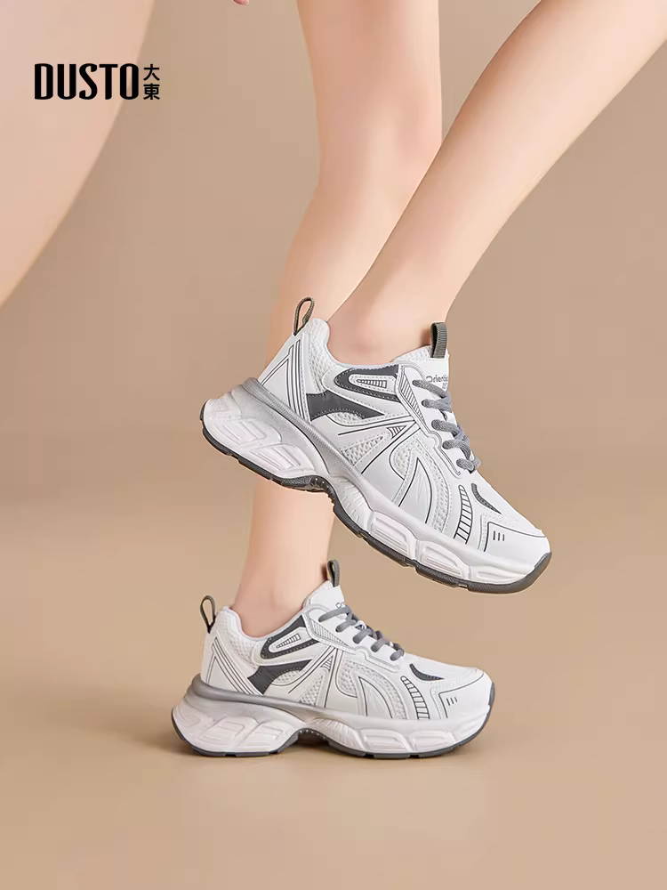 Giày thể thao đế bánh mì nữ 2025, giày thời trang thu đông mới dành cho nữ nhỏ nhắn, giày thể thao tăng chiều cao, phong cách thường ngày