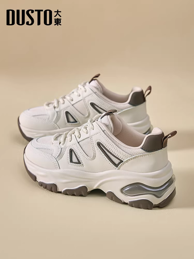 Giày thể thao nữ đế dày kiểu bố 2025, giày thời trang thu đông mới dành cho nữ, giày thể thao tăng chiều cao, giày thường ngày