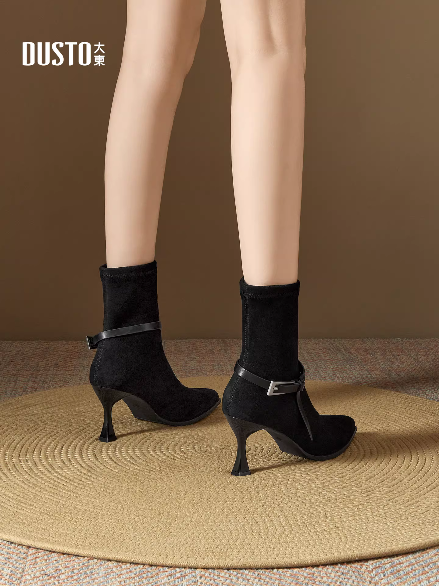 Giày bốt cao gót mũi nhọn thời trang Dadong dành cho nữ, mẫu mới thu đông 2025, kiểu dáng ôm sát, kiểu Chelsea.