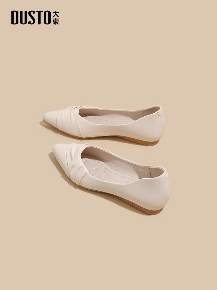 Giày bệt mũi nhọn kiểu Pháp Dadong dành cho nữ, mẫu mới thu đông 2025, giày bệt dễ mang đi làm mùa thu.