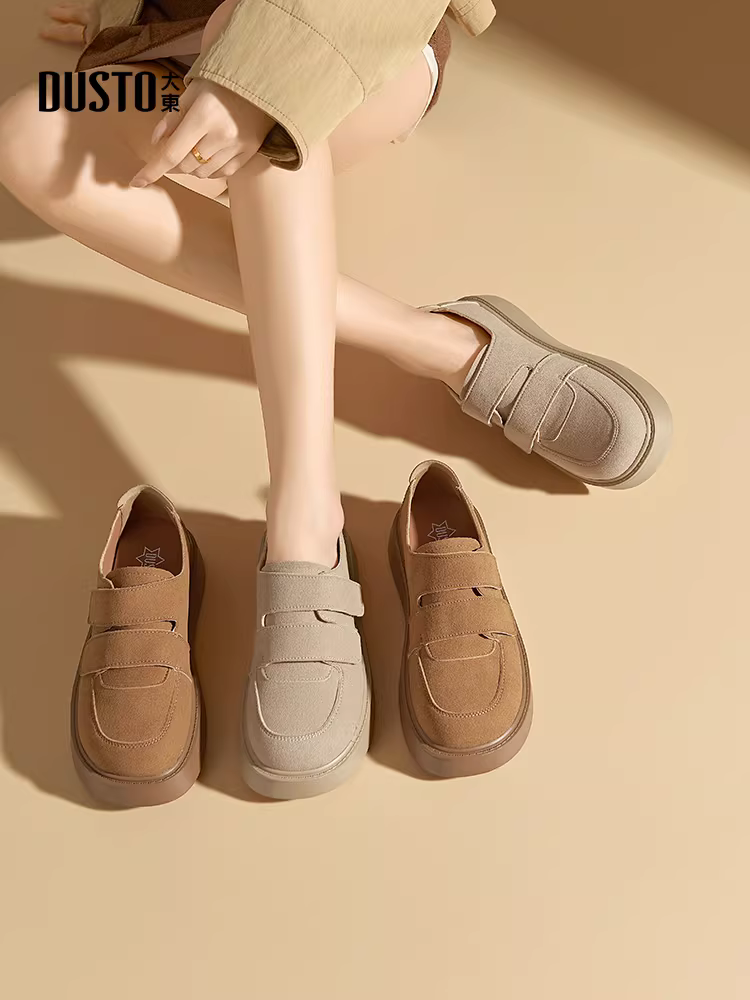 Giày Birkenstock đế dày nữ 2025 mẫu mới thu đông, kiểu dáng thời trang, đa năng, mũi tròn, giày đơn nữ