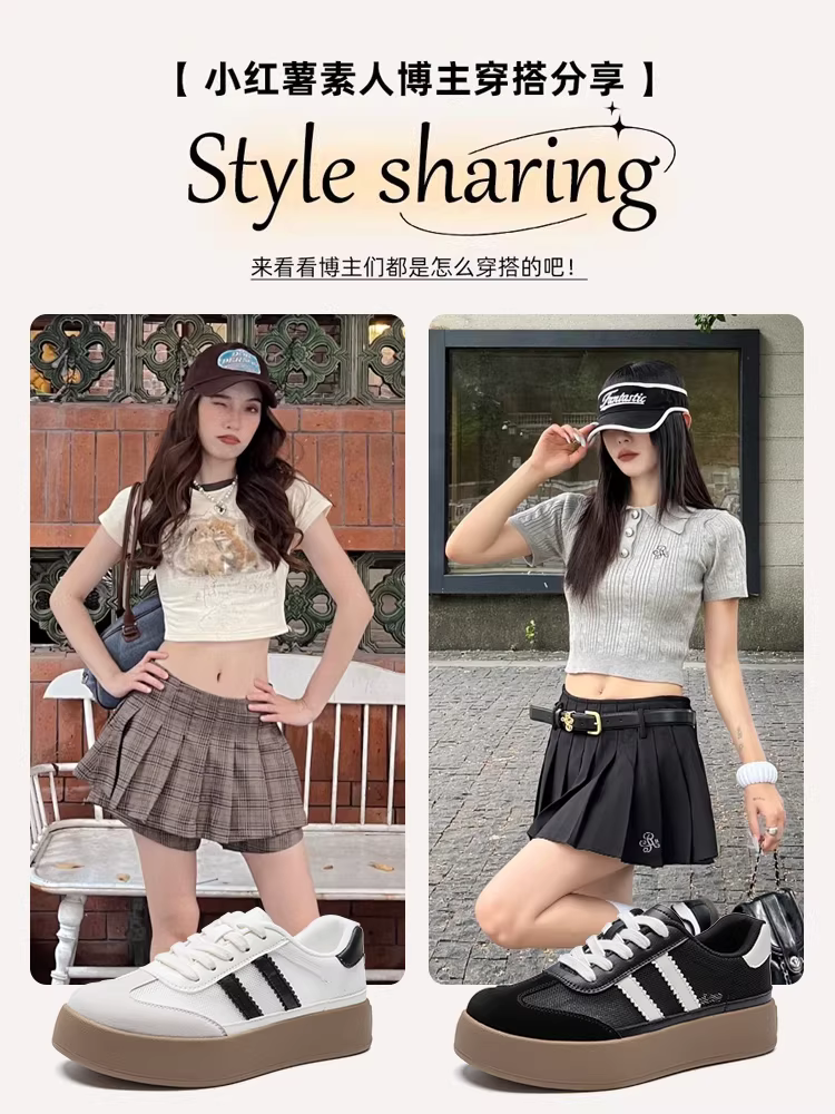 Giày thể thao đa năng Dadong dành cho nữ 2025, mẫu mới thu đông, chất liệu lưới thoáng khí, đế dày, giày trắng, giày tập luyện Đức dành cho nữ