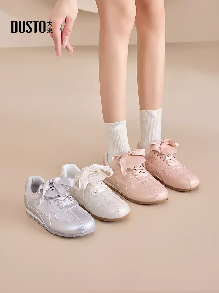 Giày tập ballet Dadong dành cho nữ 2025, mẫu mới thu đông, đa năng, đế mềm, màu trắng, giày thể thao thường ngày, giày Forrest Gump dành cho nữ