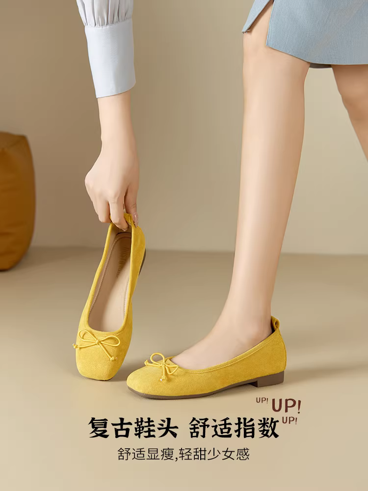 Giày bệt nữ kiểu thu mới 2025, phối chân váy rất đẹp, giày đế mềm, kiểu lười, giày Mary Jane rất xinh.