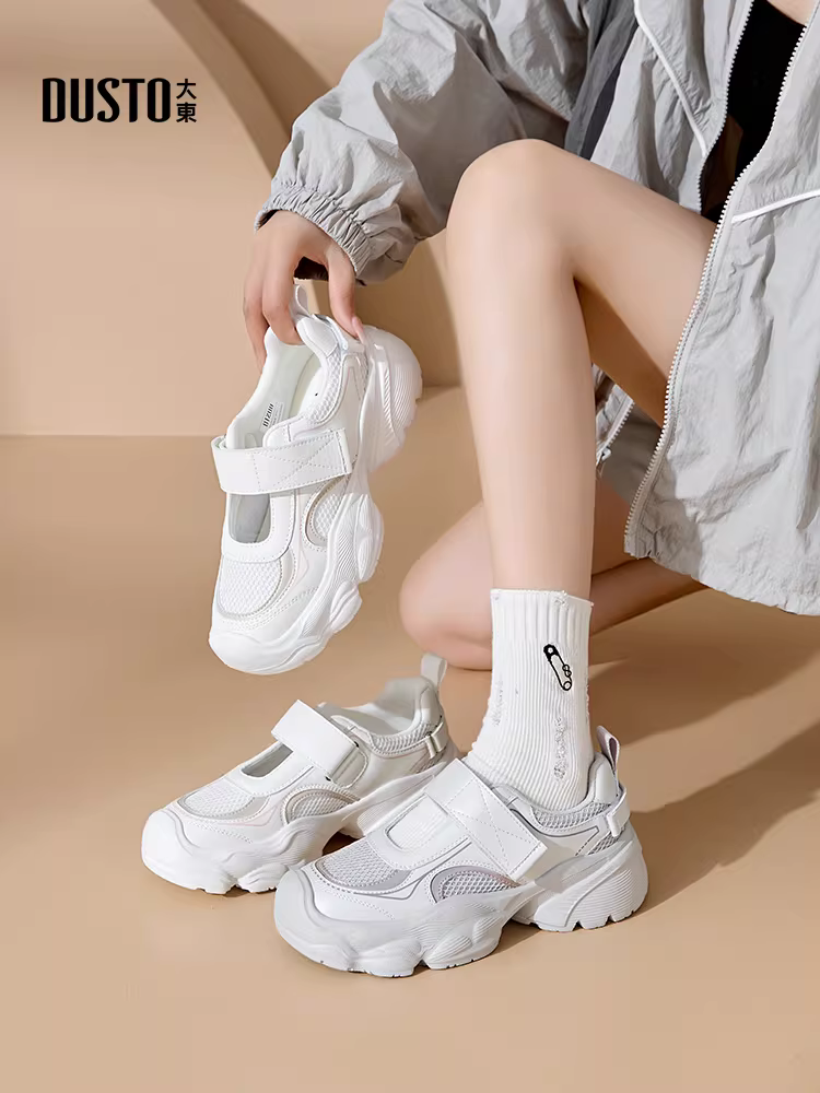 Giày nữ Dadong Mary Jane 2025 mẫu mới mùa thu, giày đế dày lưới thoáng khí, giày thể thao nữ đa năng kiểu dad shoes