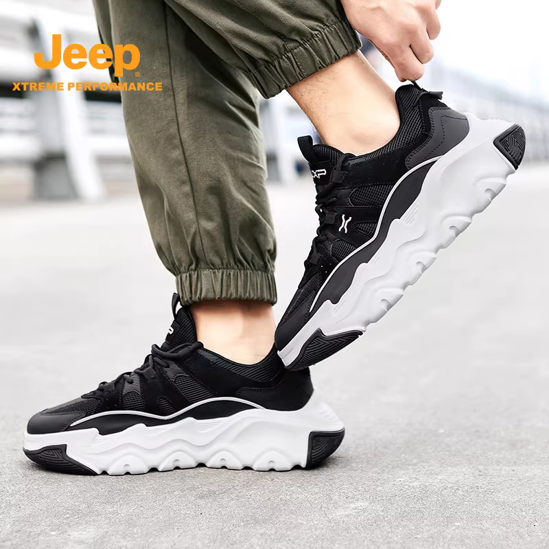 Giày thể thao nam Jeep chất liệu lưới kiểu dáng bố đế dày giày casual nam mùa hè thoáng khí mẫu mới 2025