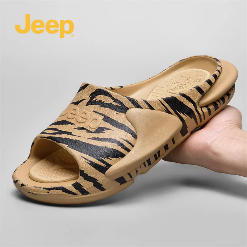 JEEP/Jeep nam mùa hè mới in hình hổ thời trang hợp thời trang dép xỏ ngón đi biển ngoài trời đế dày chống mài mòn