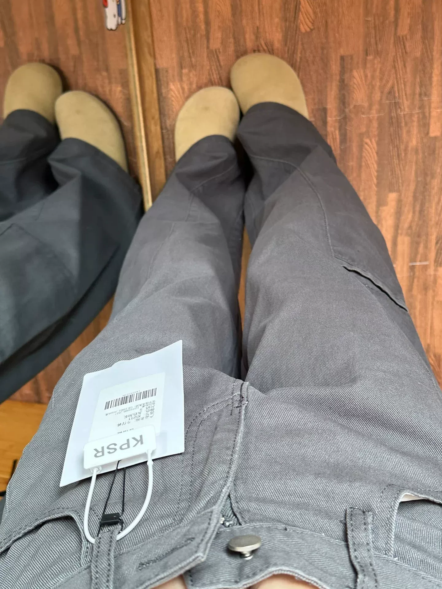 Quần cargo màu xám thường ngày dành cho nữ, mùa thu, cỡ lớn, lưng cao, dáng rộng, che hông, giảm béo, dáng quả lê, quần ống rộng