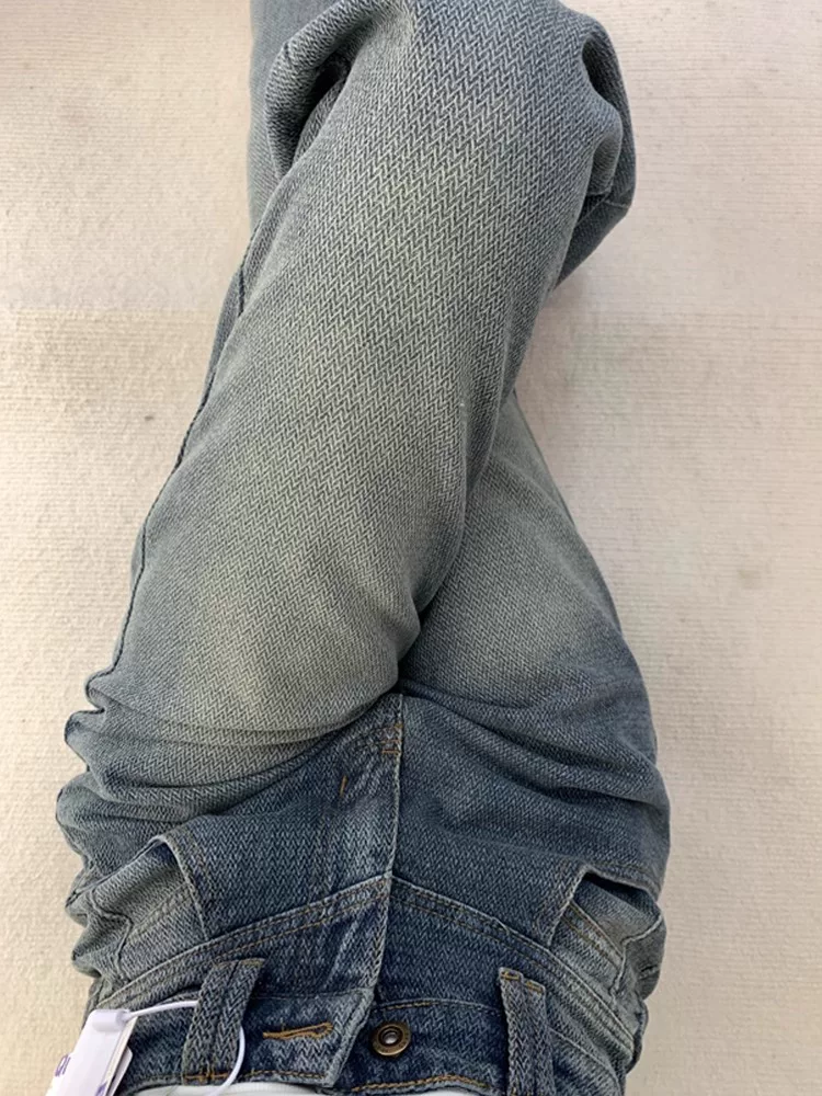 Quần jean ống thẳng họa tiết ngôi sao dành cho nữ có thân hình quả lê, đầu thu, cỡ lớn, lưng cao, dáng rộng, dáng thon gọn, ống rộng, quần dài chạm sàn