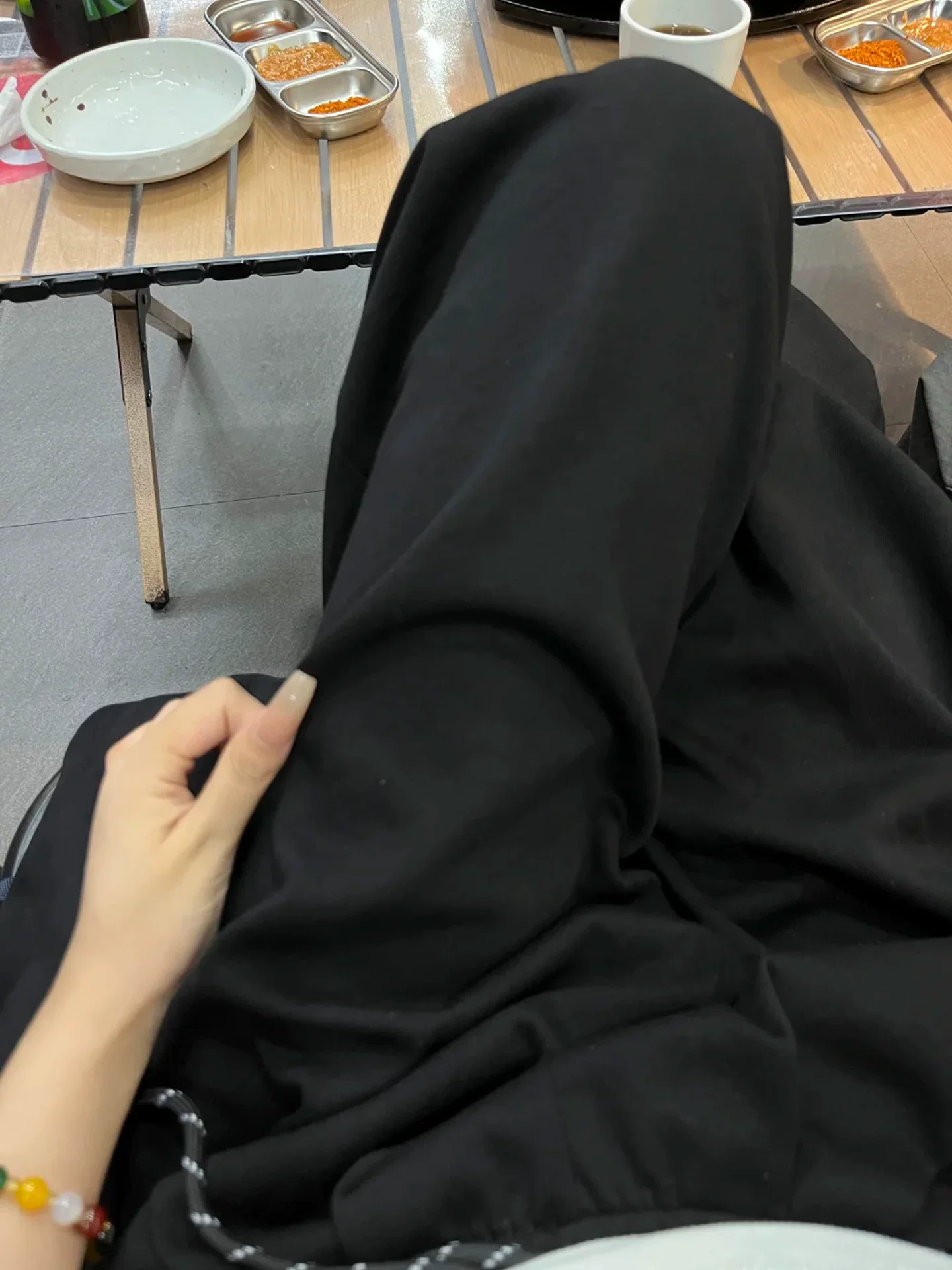 Quần âu lưng cao màu đen dành cho nữ, mùa thu, cỡ lớn, giảm béo, dáng quả lê, quần dài ống rộng